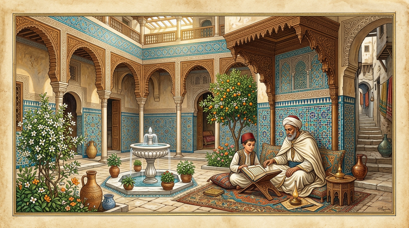 لوحة القصبة العتيقة والمنمنمات الجزائرية لمحمد راسم